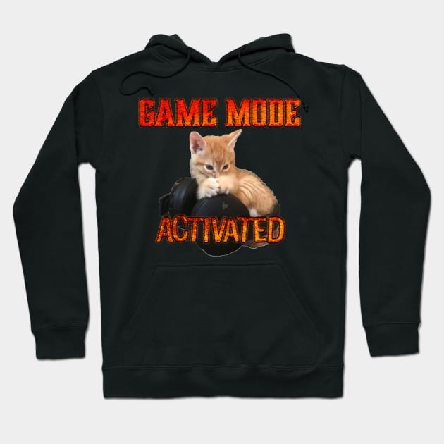 Gamer Kitten Game Mode Activated Hoodie by aadventures